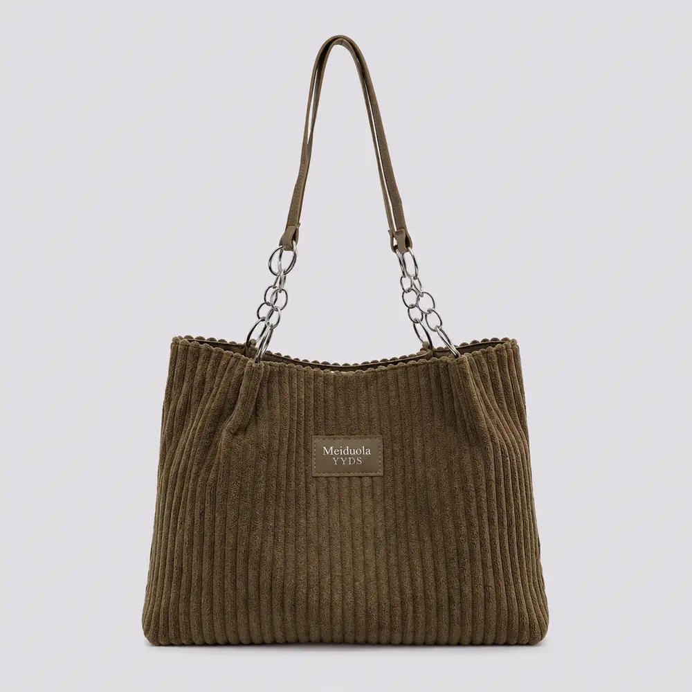 Sac cabas Kaki — Éva, vue de face sur fond studio