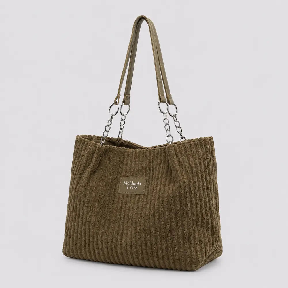 Sac cabas Kaki — Éva, vue trois-quarts sur fond studio