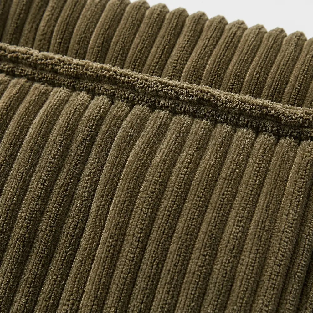 Sac cabas Kaki — Éva, zoom sur le velours côtelé