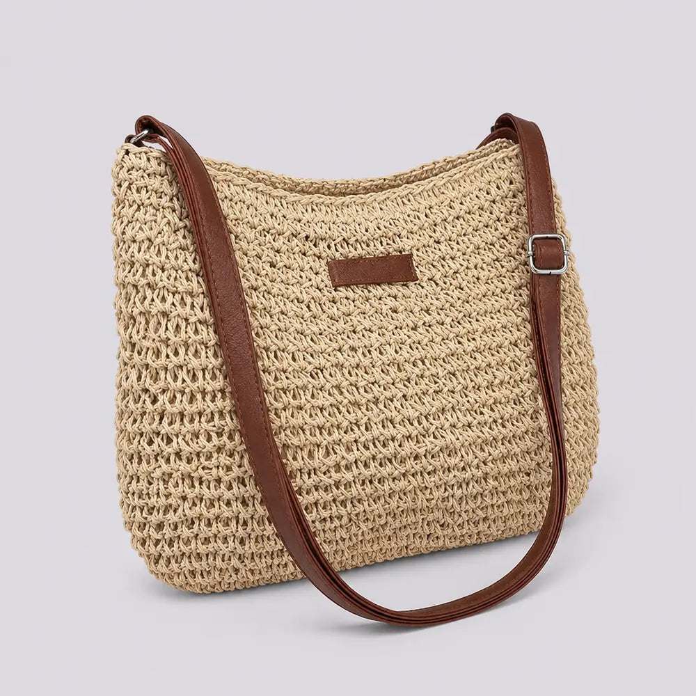 Sac bandoulière Naturel — Célia, vue trois-quarts sur fond studio