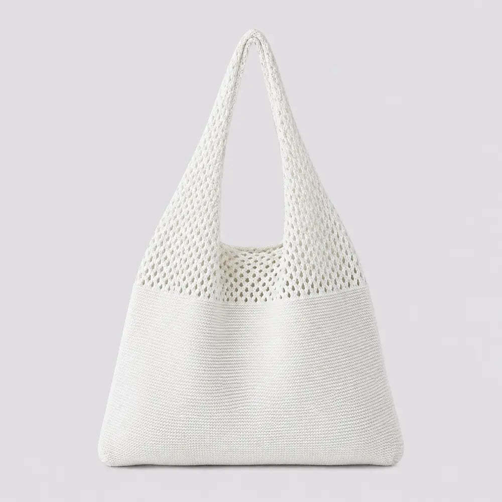 Sac cabas Blanc — Clara, vue de face sur fond studio