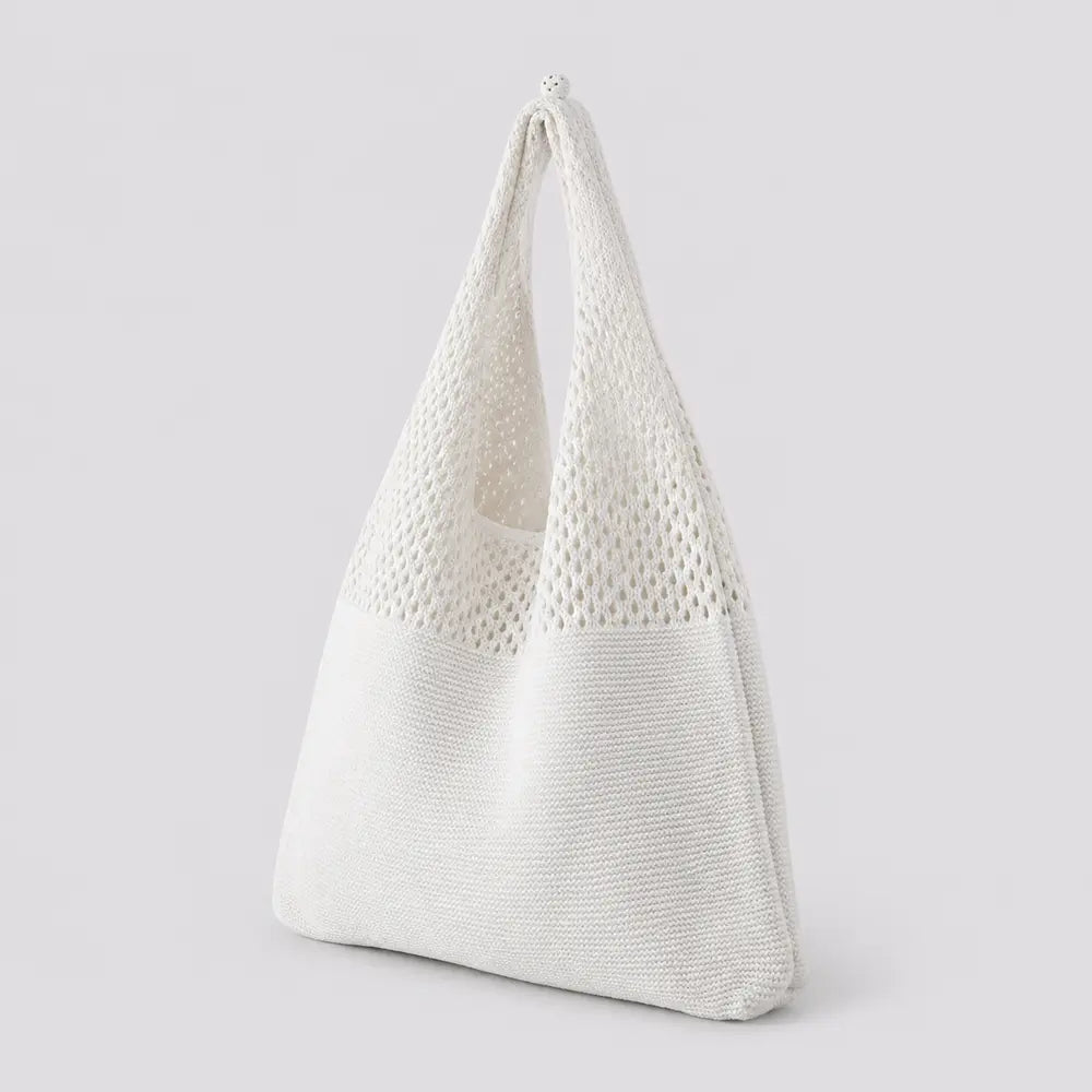 Sac cabas Blanc — Clara, vue trois-quarts sur fond studio