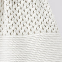 Sac cabas Blanc — Clara, zoom sur le tricot ajouré