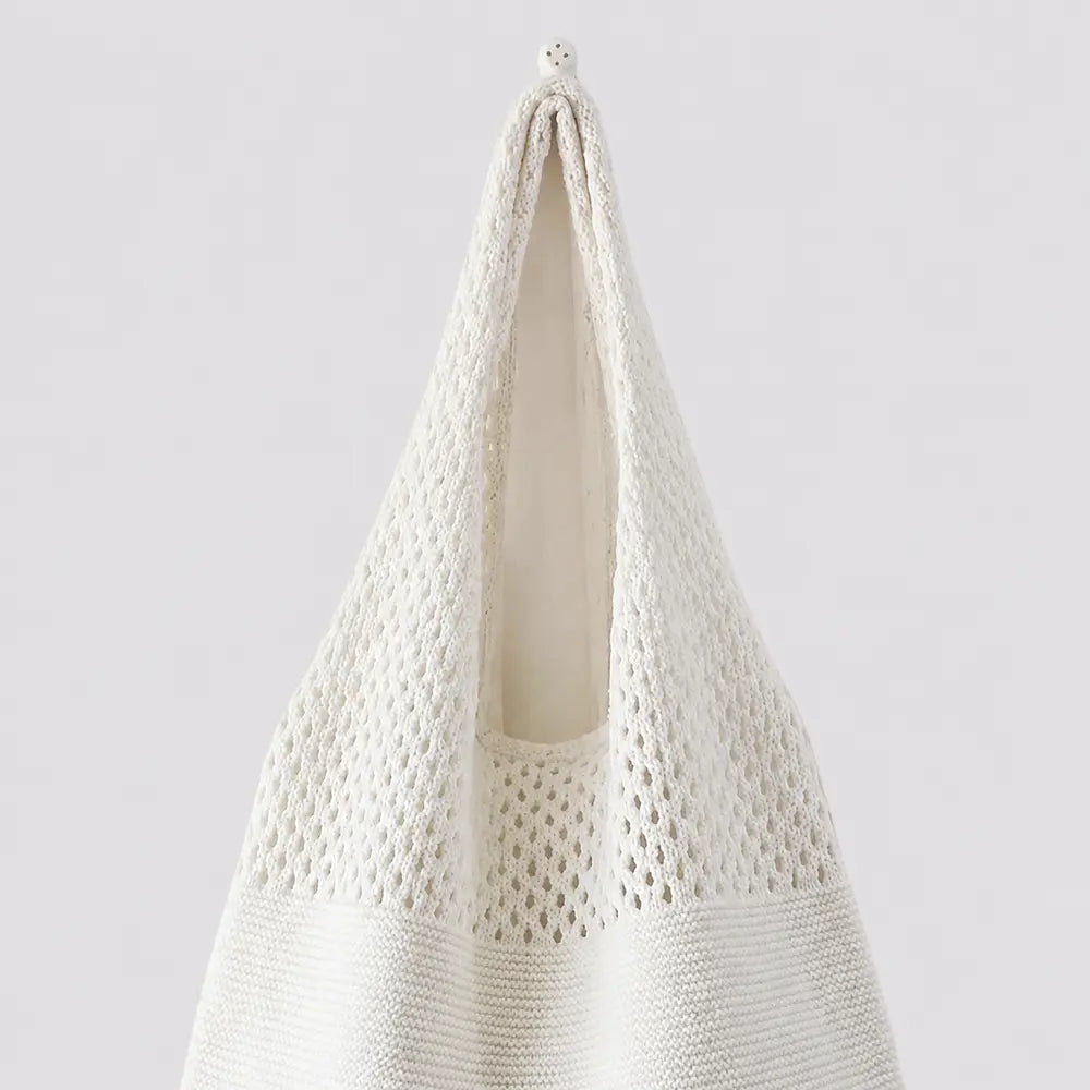 Sac cabas Blanc — Clara, détail de l’anse intégrée