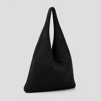 Sac cabas Noir — Clara, vue trois-quarts sur fond studio