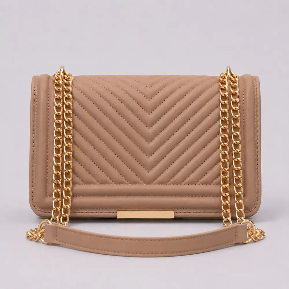Petit sac bandoulière Anaëlle Marron clair, vue de face