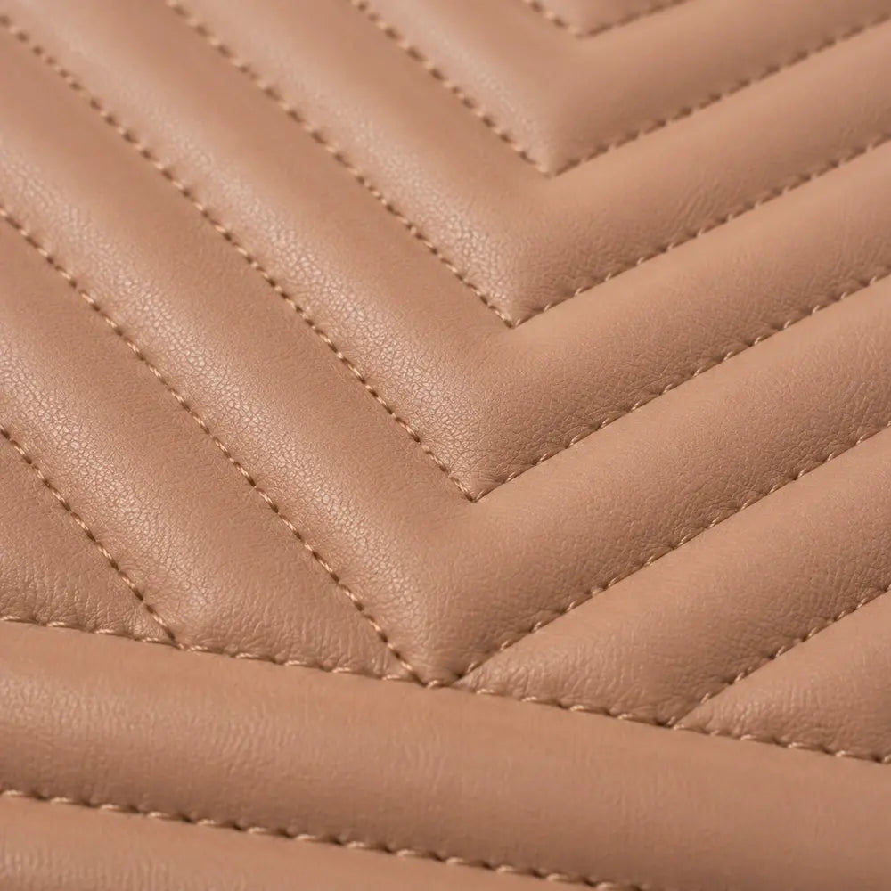 Petit sac bandoulière Anaëlle Marron clair, zoom sur la matière matelassée
