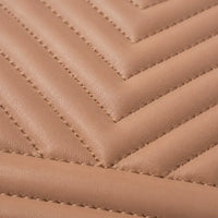 Petit sac bandoulière Anaëlle Marron clair, zoom sur la matière matelassée