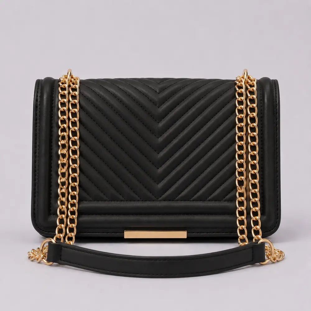 Petit sac bandoulière Anaëlle Noir, vue de face