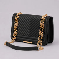 Petit sac bandoulière Anaëlle Noir, vue trois-quarts