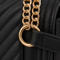 Petit sac bandoulière Anaëlle Noir, détail de la chaîne dorée