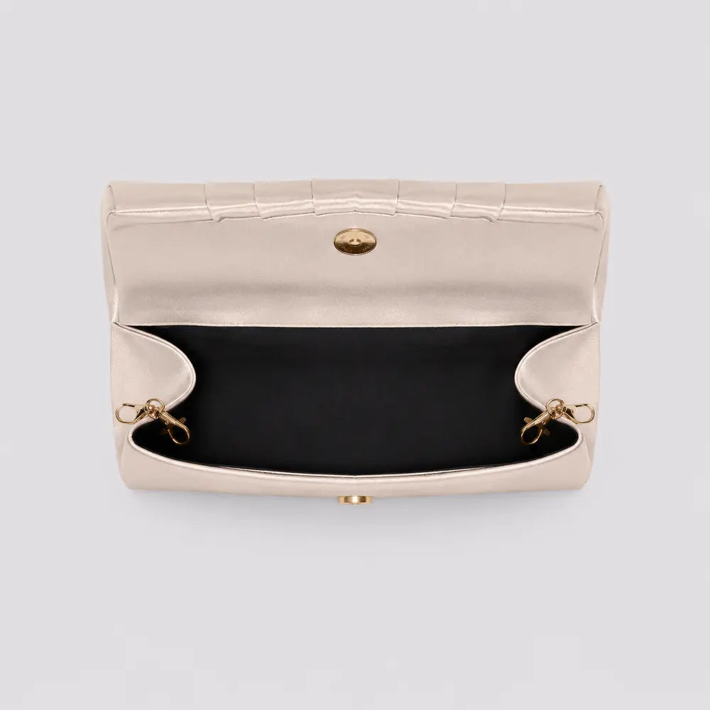 Pochette plissée — Clothilde Champagne, vue ouverte de dessus