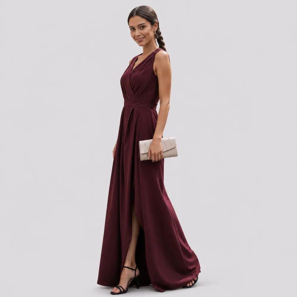 Pochette plissée — Clothilde Champagne, porté studio plein pied
