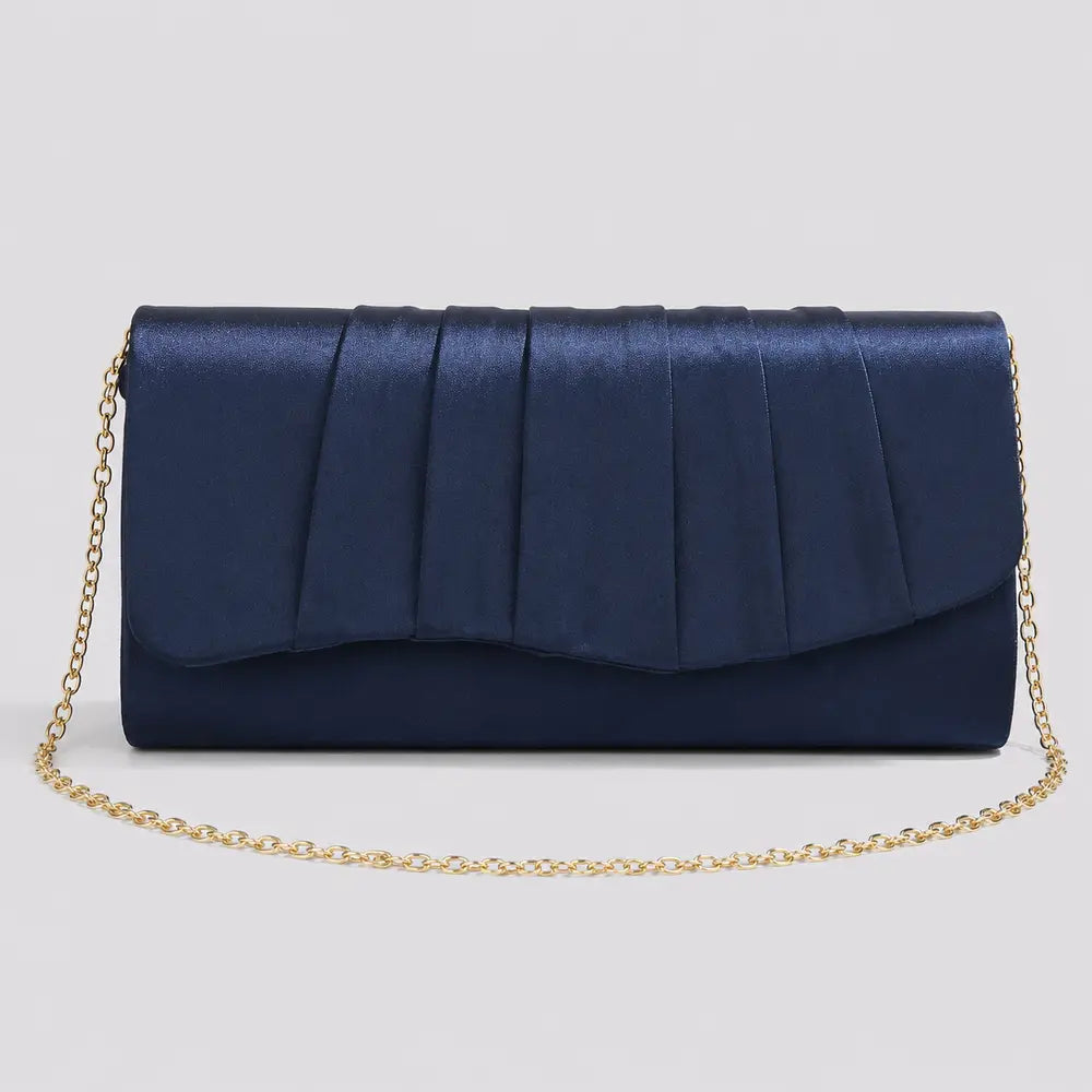 Pochette de soirée Clothilde bleu marine, vue de face