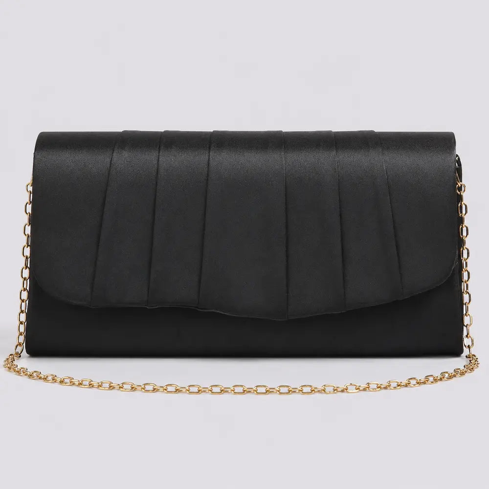 Pochette de soirée Clothilde noire, vue de face