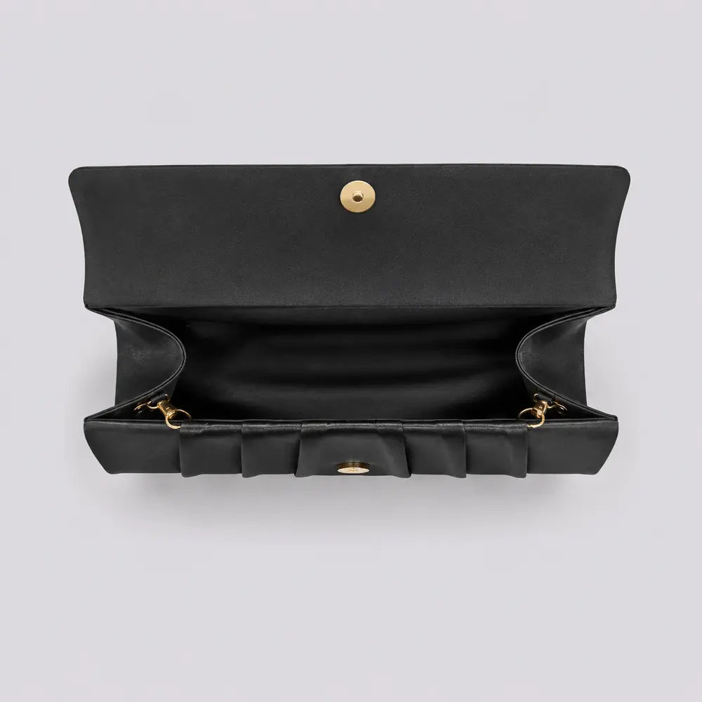Pochette de soirée Clothilde noire, vue ouverte de dessus