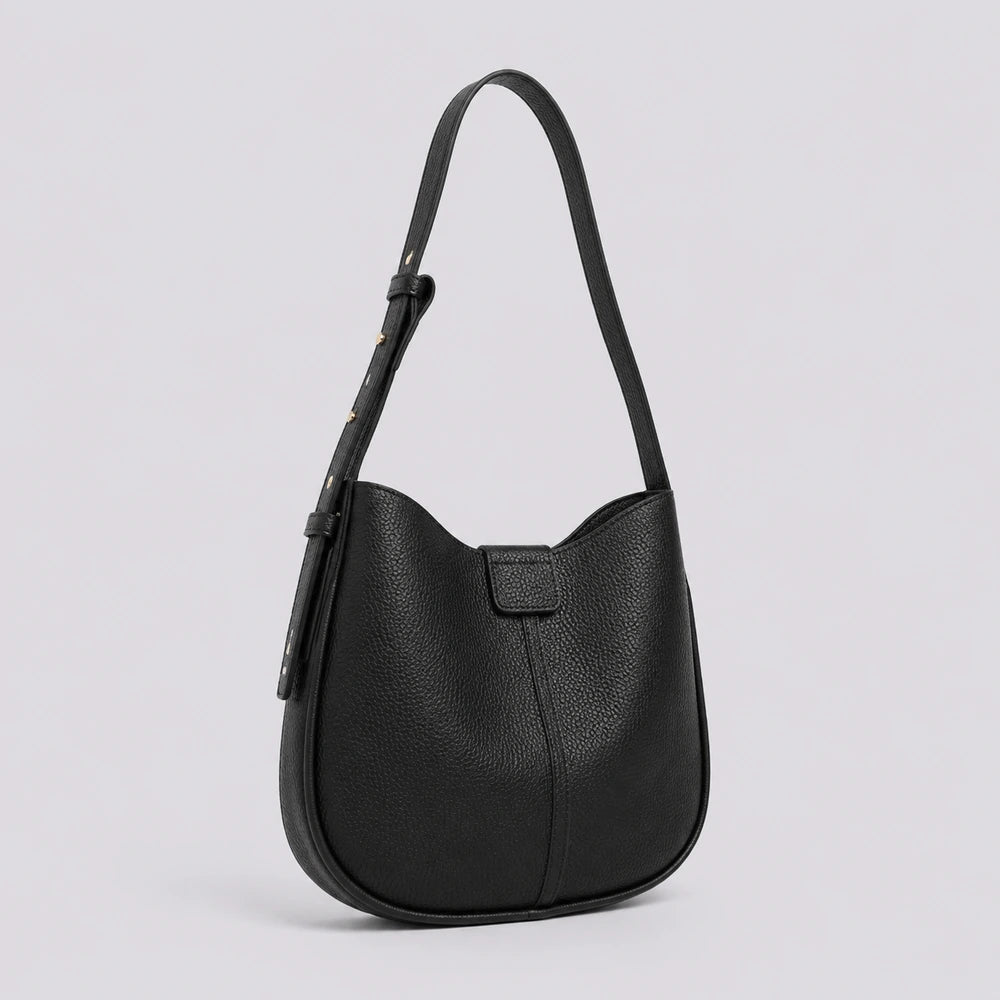 Sac bandoulière Noir — Aveline, vue trois-quarts — ENNA PARIS