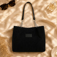 Sac à main Daphné Noir, packshot premium flatlay
