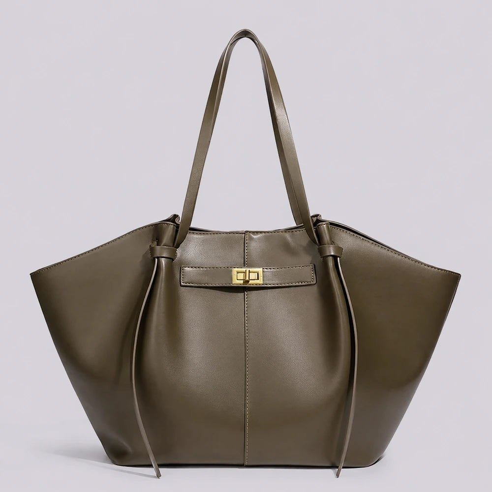 Sac cabas Kaki — Eudoxie, vue de face — ENNA PARIS