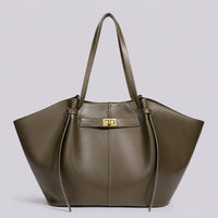 Sac cabas Kaki — Eudoxie, vue de face — ENNA PARIS