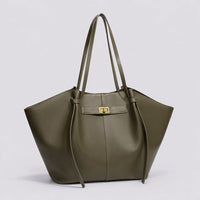 Sac cabas Kaki — Eudoxie, vue trois-quarts — ENNA PARIS