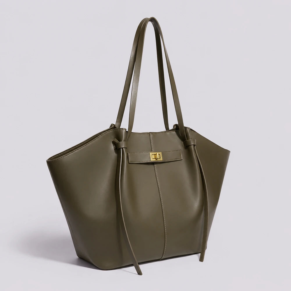 Sac cabas Kaki — Eudoxie, vue de profil — ENNA PARIS