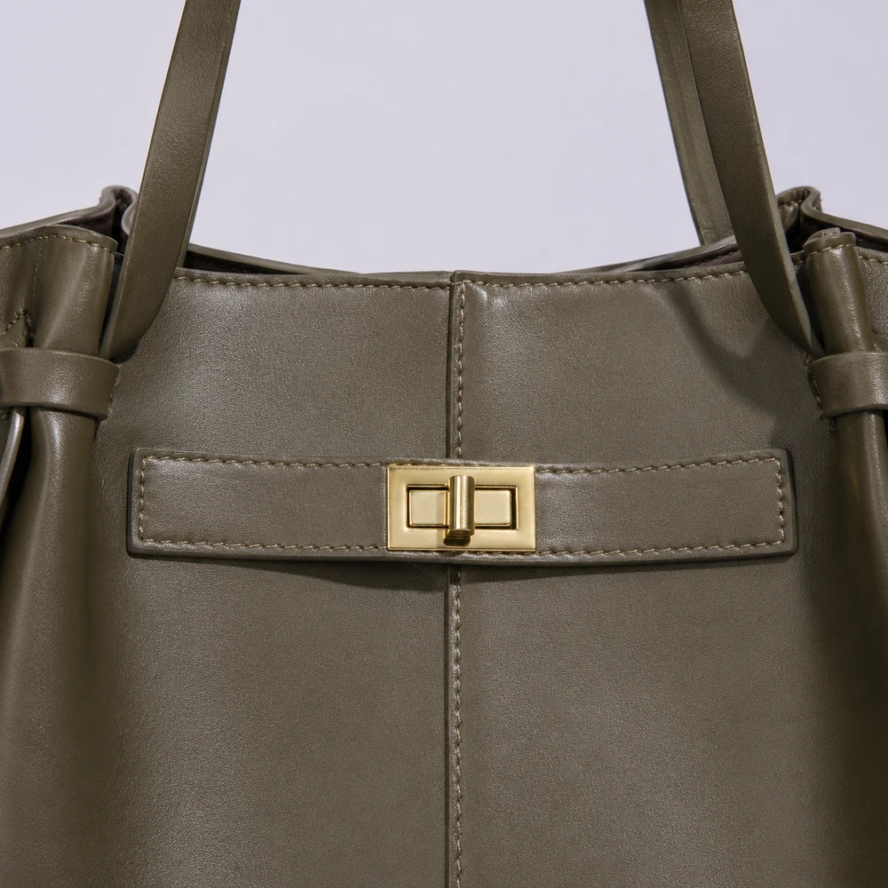 Sac cabas Kaki — Eudoxie, zoom détail — ENNA PARIS
