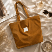 Sac cabas Mélina Camel, packshot premium flatlay