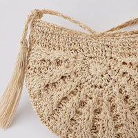 Petit sac à main Beige — Esmée, zoom sur le raphia tressé
