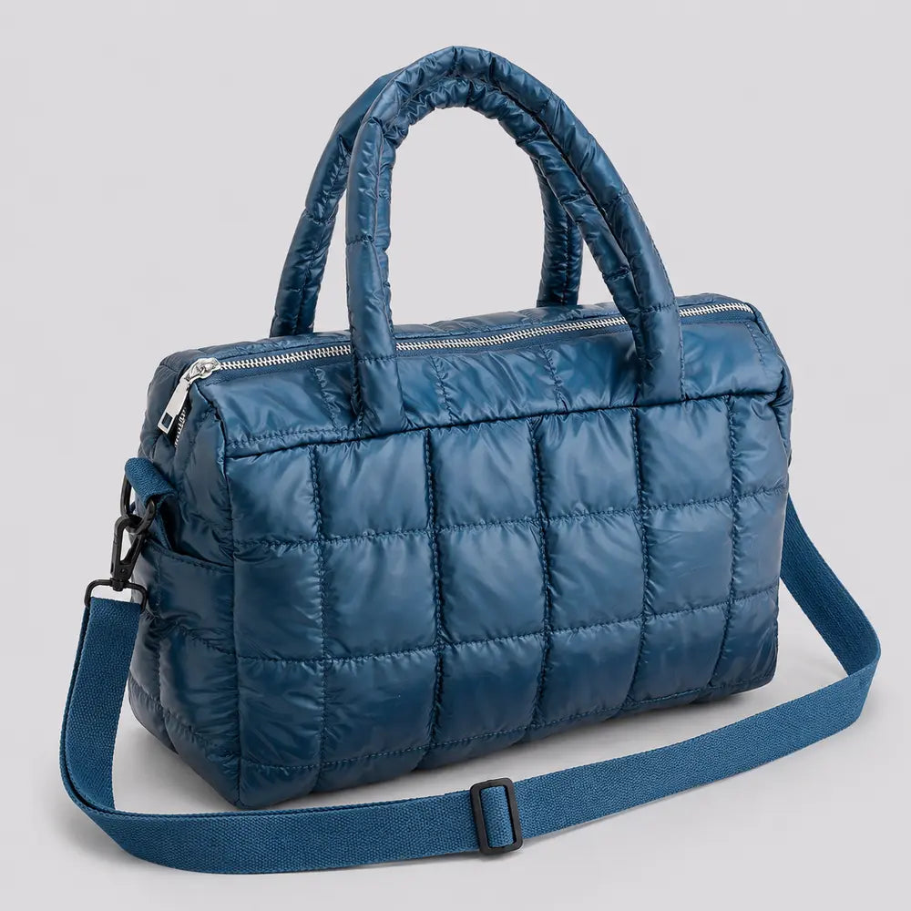 Sac cabas Eulalie bleu, vue trois quarts