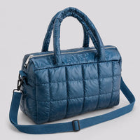 Sac cabas Eulalie bleu, vue trois quarts
