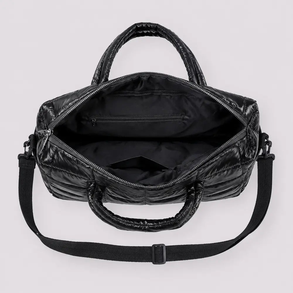Sac cabas Eulalie noir, vue ouverte de dessus