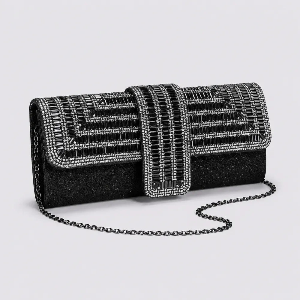 Pochette de soirée — Isaline Noir, vue trois quarts