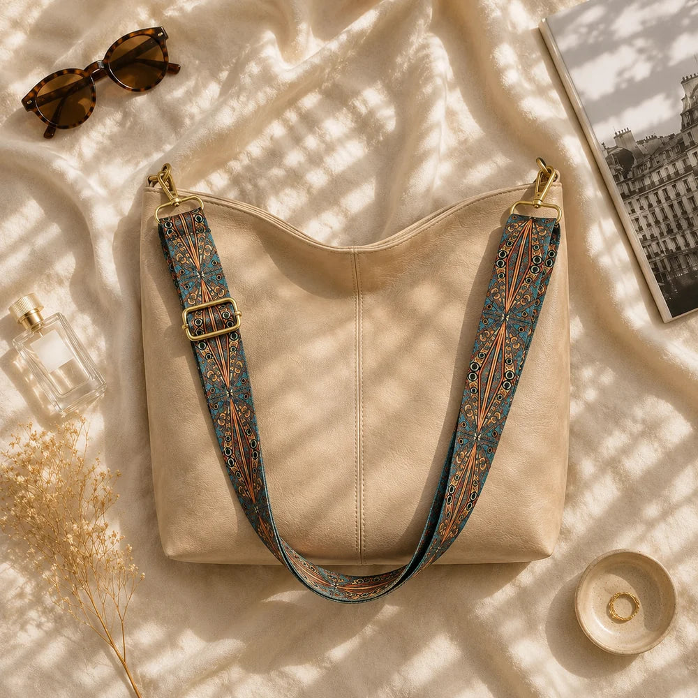Sac à main Beige — Margaux, flatlay éditorial ENNA