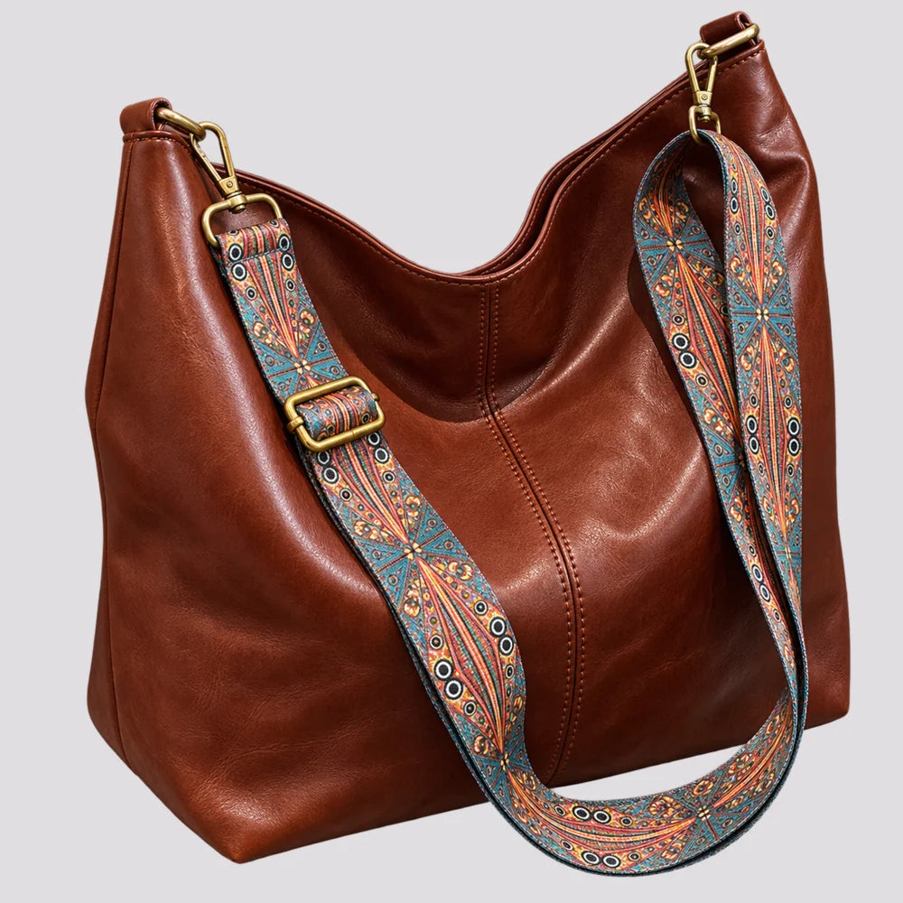 Sac à main Marron — Margaux, vue trois-quarts