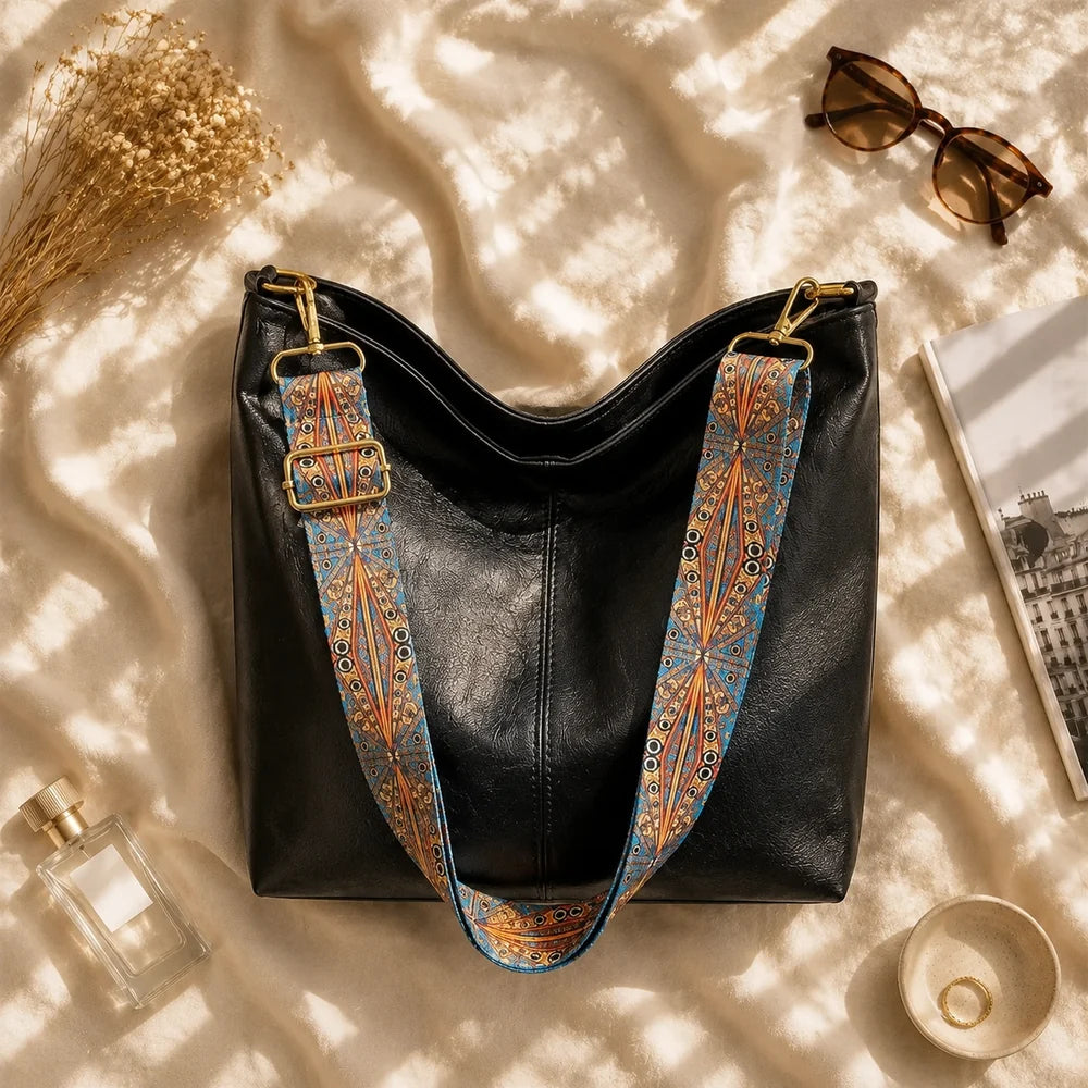 Sac à main Noir — Margaux, flatlay éditorial ENNA