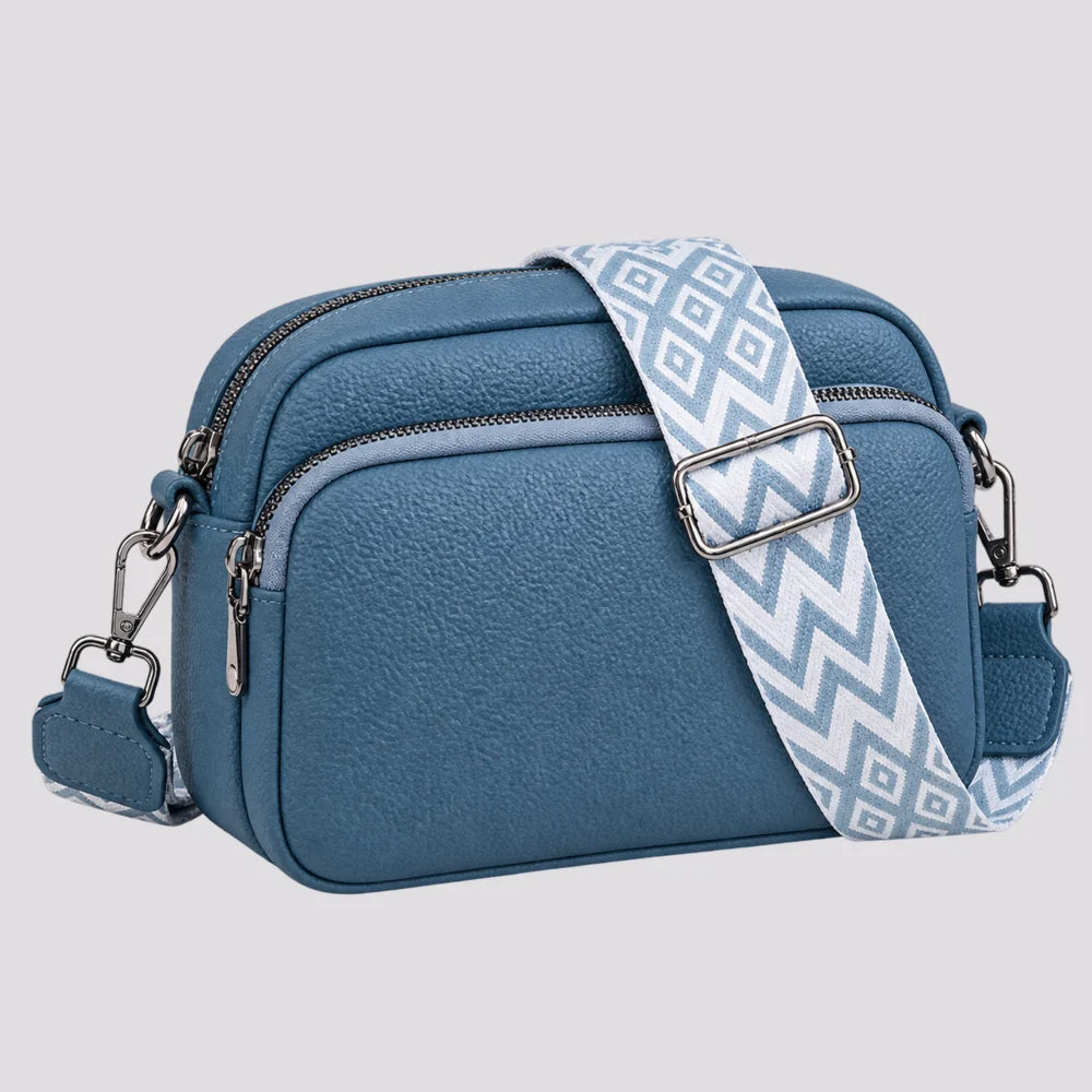 Petit sac à main Bleu — Mylène, vue trois-quarts