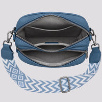 Petit sac à main Bleu — Mylène, ouvert, vue de dessus