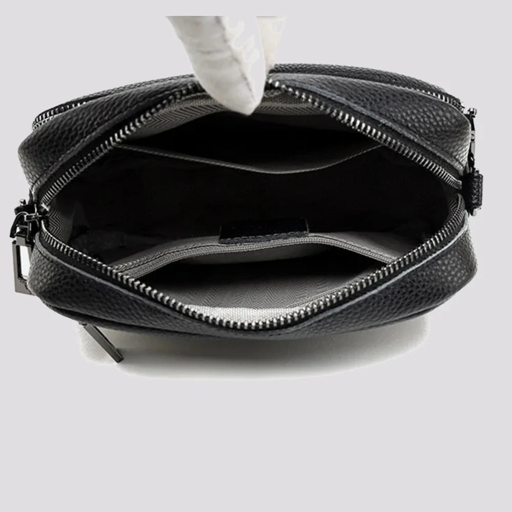 Petit sac à main Noir — Mylène, ouvert, vue de dessus