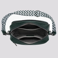 Petit sac à main Vert foncé — Mylène, ouvert, vue de dessus
