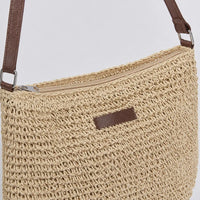 Sac bandoulière Ondine beige, détail de la bordure et de la sangle