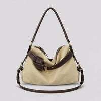 Sac à main beige Bertille, face sur fond studio neutre