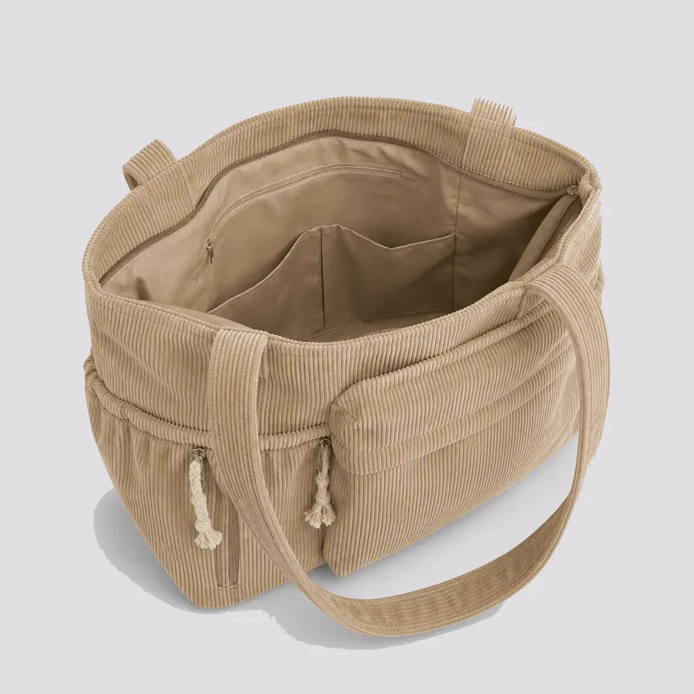 Sac à main Beige — Cléophée, vue ouverte de haut
