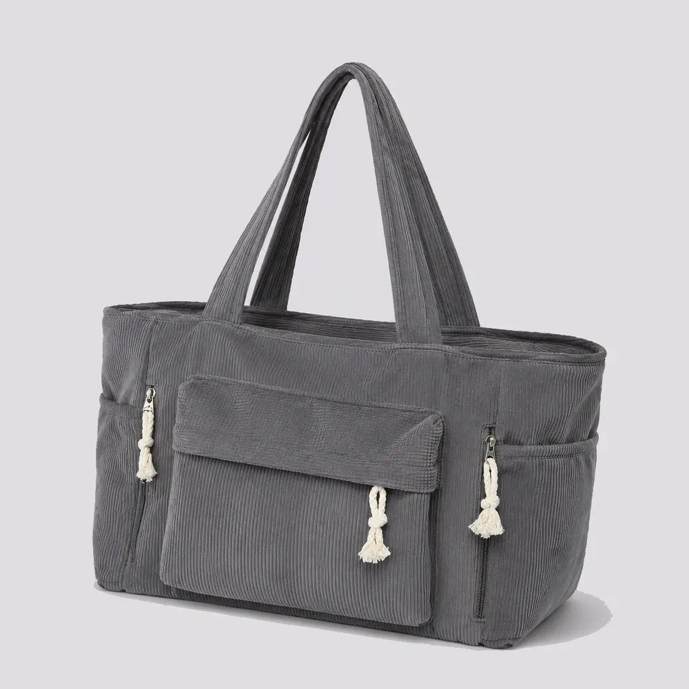 Sac à main Gris — Cléophée, vue trois-quarts