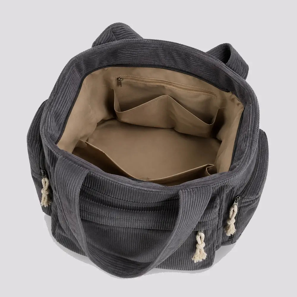 Sac à main Gris — Cléophée, vue ouverte de haut