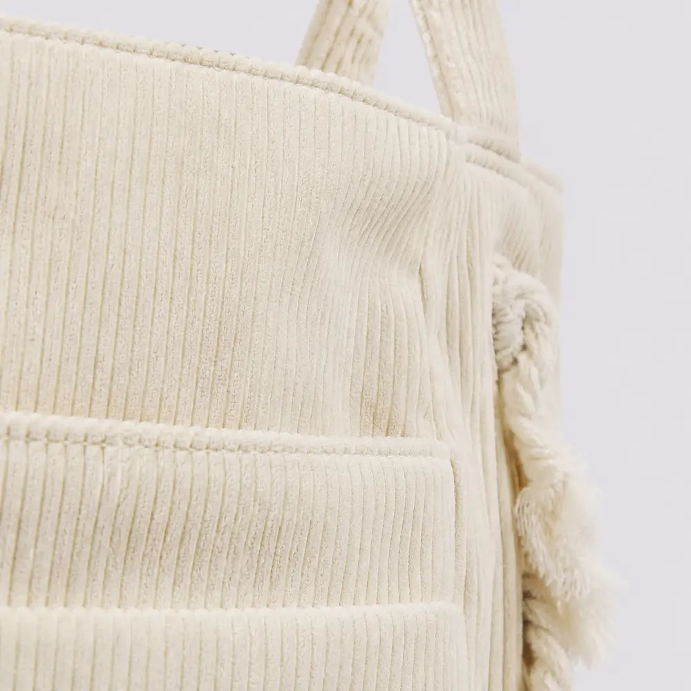 Sac à main Ivoire — Cléophée, zoom sur la matière en velours côtelé