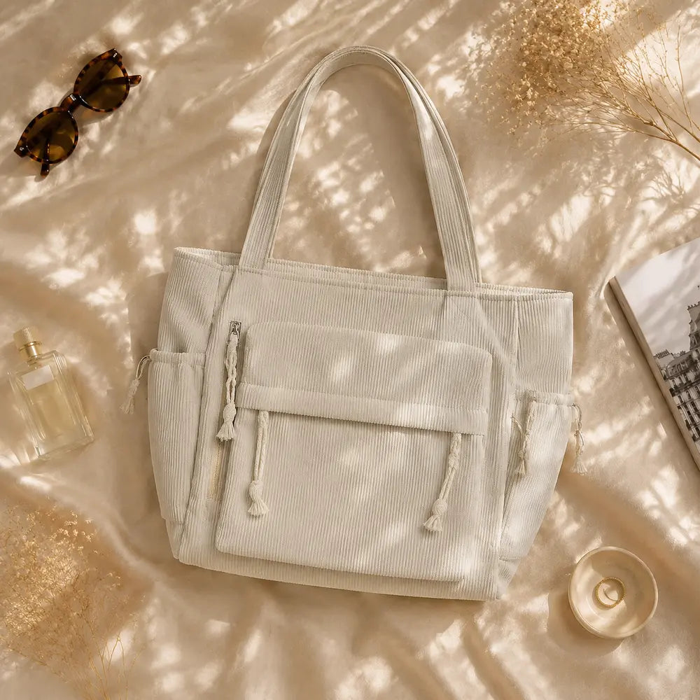 Sac à main Ivoire — Cléophée, flatlay premium ENNA