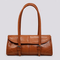 Sac à main marron camel Nine, face sur fond studio neutre