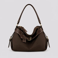 Sac à main marron foncé Bertille, face sur fond studio neutre