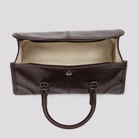 Sac à main marron foncé Nine, vue ouverte sur fond studio neutre